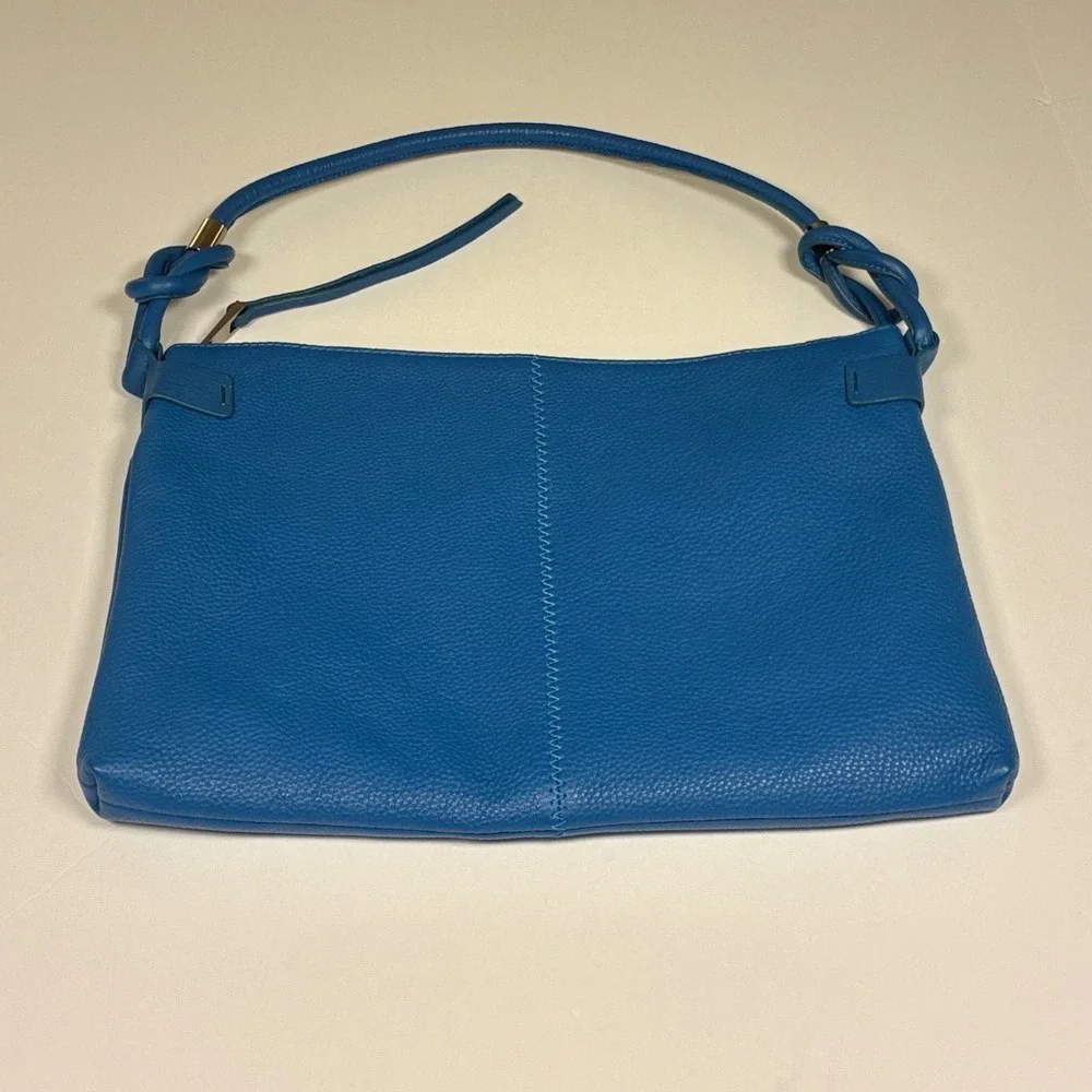 Vince Camuto Purse Blue Leather Handbag with dust bag Old‎ Money Quiet Luxury